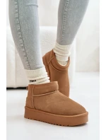 Dámské Velurové Sněhule Na Platformě Camel Nereviana