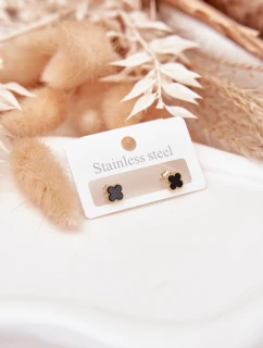 Malé náušnice z nerezové oceli Černo-zlaté