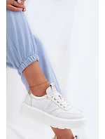 Kožené dámské tenisky na platformě Vinceza 39976 bílé