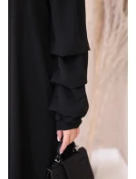 Španělské šaty s ozdobnými rukávy černý