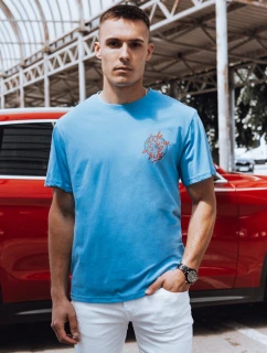 Pánské světle modré tričko s potiskem FashionStreet RX5492
