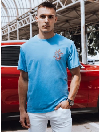 Pánské světle modré tričko s potiskem FashionStreet RX5492
