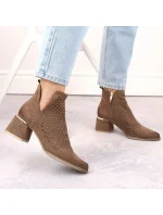 Semišové boty na podpatku Potocki W WOL213B hnědé