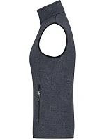 Daiber JN 773 Dámská pletená fleecová vesta se stojáčkem 02.0773 dark grey melange/silver