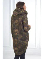 Mikina moro s dlouhými zády khaki+zelená Mikina moro s dlouhými zády khaki+zelená