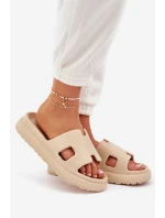 Pěnové Pantofle S Výřezem Béžové Neladith