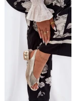 Kožené elegantní dámské sandály CheBello 4724 zlaté