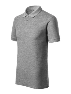 Cotton Heavy polokošile pánská tmavě šedý melír