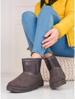 Designové sněhule šedo-stříbrné dámské bez podpatku Designové sněhule šedo-stříbrné dámské bez podpatku