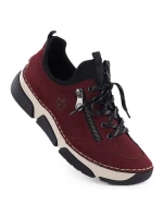 Pohodlné dámské polobotky bordó Rieker 45973-36