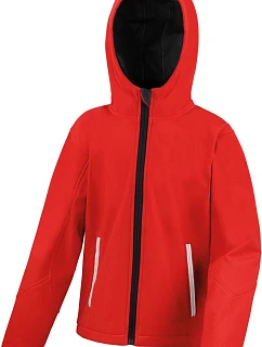 Result R 224JY Dětská 3-vrstvá softshellová bunda s kapucí 30.224J red/black