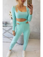 Souprava s halenkou v barvě mint