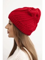 Dámská zimní čepice z vlny K441 červená Dámská zimní čepice z vlny K441 červená