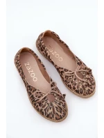 Ploché baleríny z přírodní kůže leopardí Zazoo 10179 hnědé Ploché baleríny z přírodní kůže leopardí Zazoo 10179 hnědé