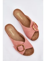 Kožené sandály se zlatou sponou Maciejka 07000-15 Růžové