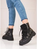 Trendy černé sněhule dámské bez podpatku Trendy černé sněhule dámské bez podpatku