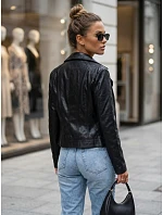 Dámská bunda ve stylu Ramones z ekologické kůže, černá, FashionStreet TY5730 Dámská bunda ve stylu Ramones z ekologické kůže, černá, FashionStreet TY5730