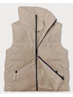 Světle béžová péřová dámská vesta se stojáčkem (5M3150-62) Světle béžová péřová dámská vesta se stojáčkem (5M3150-62)