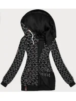 Černá sportovní mikina s kapucí a se vzorem vlaštovek (2309) Černá sportovní mikina s kapucí a se vzorem vlaštovek (2309)