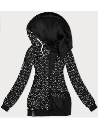 Černá sportovní mikina s kapucí a se vzorem vlaštovek (2309) Černá sportovní mikina s kapucí a se vzorem vlaštovek (2309)