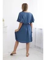 Šaty s vrstveným výstřihem džínovina