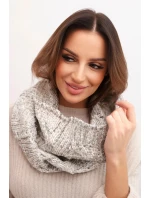 Komin dámský vlněný měkký melírovaný zimní šátek KN25 jasno šedý