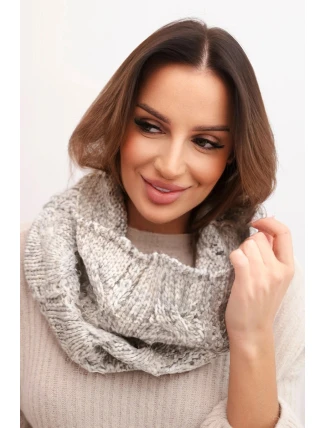 Dámský pletený měkký zimní komín KN25 světle šedý