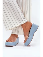 Dámské Pantofle S Průhledným Páskem Na Klínu Jeans Meltiana