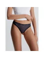 Dámská tanga 000QD3763E FTU černé se vzorem - Calvin Klein