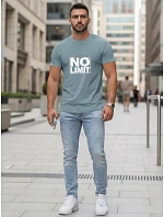 Pánské bavlněné tričko s potiskem No limit petrol FashionStreet NX0129R