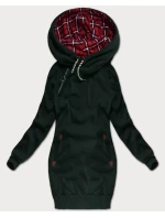 Tmavě zelená dlouhá dámská mikina (AMG-738/1) Tmavě zelená dlouhá dámská mikina (AMG-738/1)