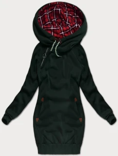 Tmavě zelená dlouhá dámská mikina (AMG-738/1)