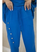 Oversize bavlněný komplet teplákové + kalhoty chrpově modrá