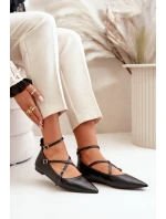 Dámské Baleríny S Špičatými Nosy A Propletenými Pásky Černé Violra