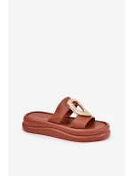 Dámské sandály na platformě se zlatým detailem Camel Ularinea Dámské sandály na platformě se zlatým detailem Camel Ularinea