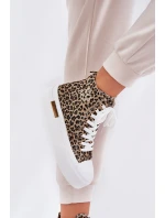 Vysoké Dámské Tenisky S Leopardským Vzorem Na Platformě Hnědé Laviriona