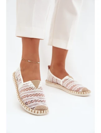 Dámské Krajkové Espadrilky S Síťkou Bílé Faylira