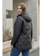 Tenká bunda s kapucí plus size Goodlookin černá (B8576-1)