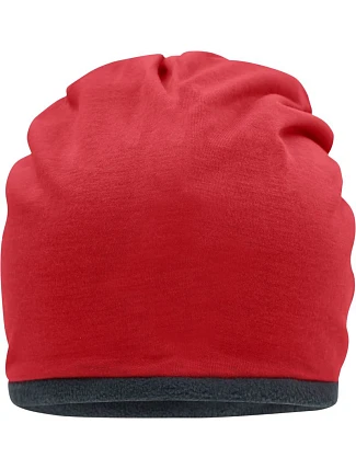 Daiber MB 7131 Žerzejová čepice s fleecovou podšívkou 03.7131 red/carbon Daiber MB 7131 Žerzejová čepice s fleecovou podšívkou 03.7131 red/carbon