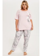 Italská móda Dracena cr. r. long. barva:růžová/potisk