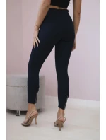 Bavlněné kalhoty s mašlí námořnická modř