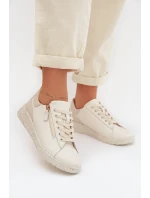 Kožené dámské polobotky se zipem béžové Dorothea