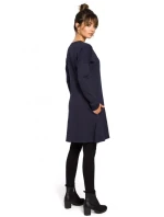 B042 Tunika s předním rozparkem - černá