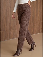 Dámské džíny s balónovým střihem s hnědým leopardím vzorem FashionStreet UY3177 Dámské džíny s balónovým střihem s hnědým leopardím vzorem FashionStreet UY3177