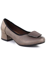 Dámské lodičky na klínku pohodlné zlaté M.Daszynski SA279-1 3