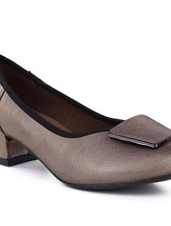 Dámské lodičky na klínku pohodlné zlaté M.Daszynski SA279-1 3