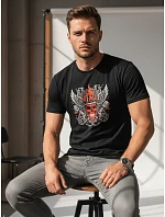 Pánské tričko s potiskem ohnivé lebky NX058R