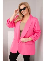Dámské sako Plus Size elegantní růžová