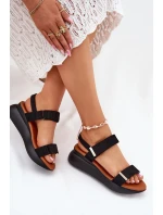 Dámské Sandály Na Klínu Černé Monera