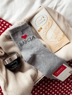 Dámské ponožky S Nápisem I Love Babcia Šedé